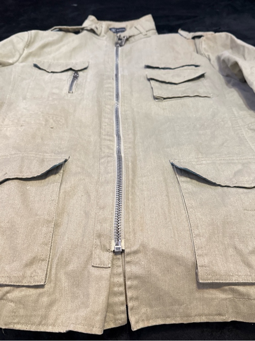 INC International Concepts Light Khaki Military Field Jacket - Picture 4 of 6